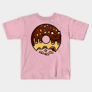 Chocolate donut cat Kids T-Shirt